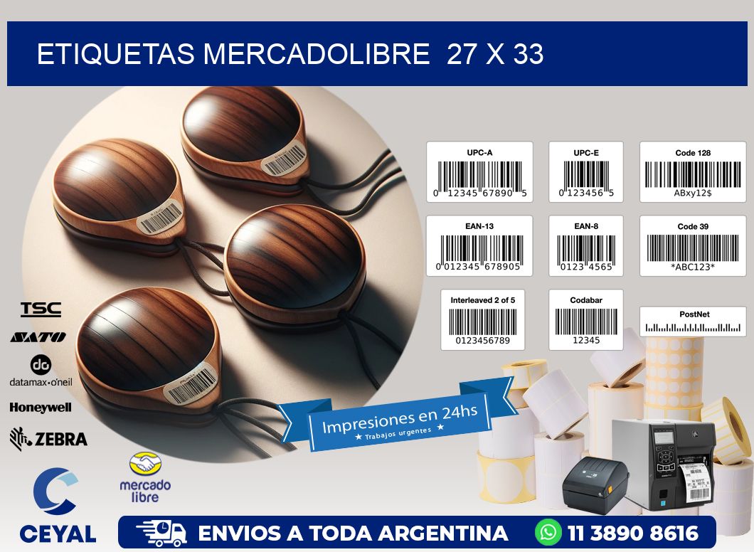 ETIQUETAS MERCADOLIBRE  27 x 33