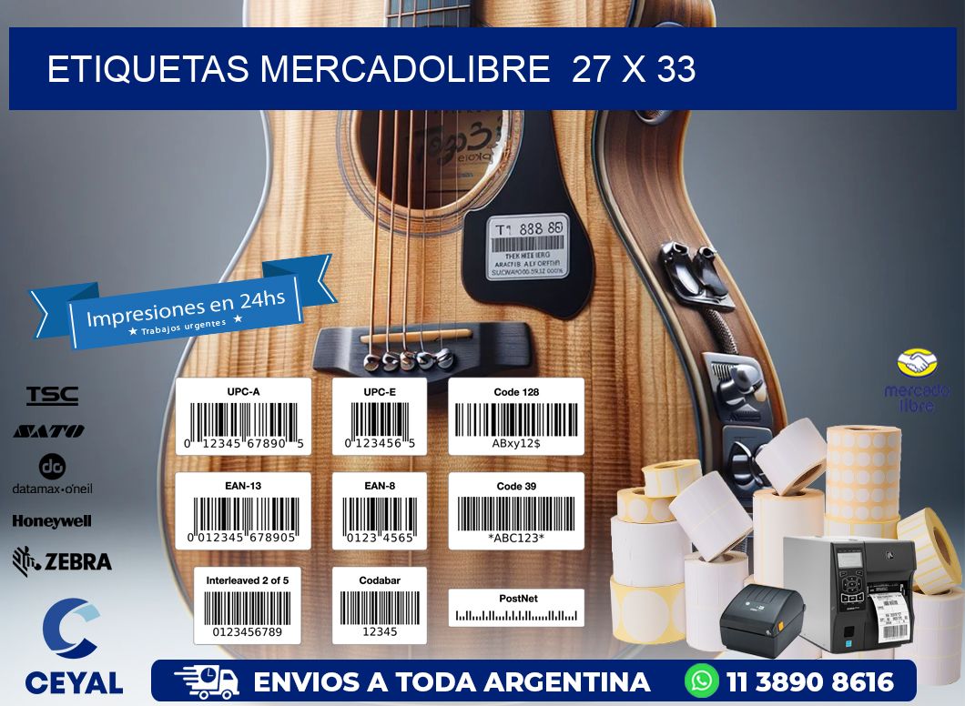 ETIQUETAS MERCADOLIBRE  27 x 33