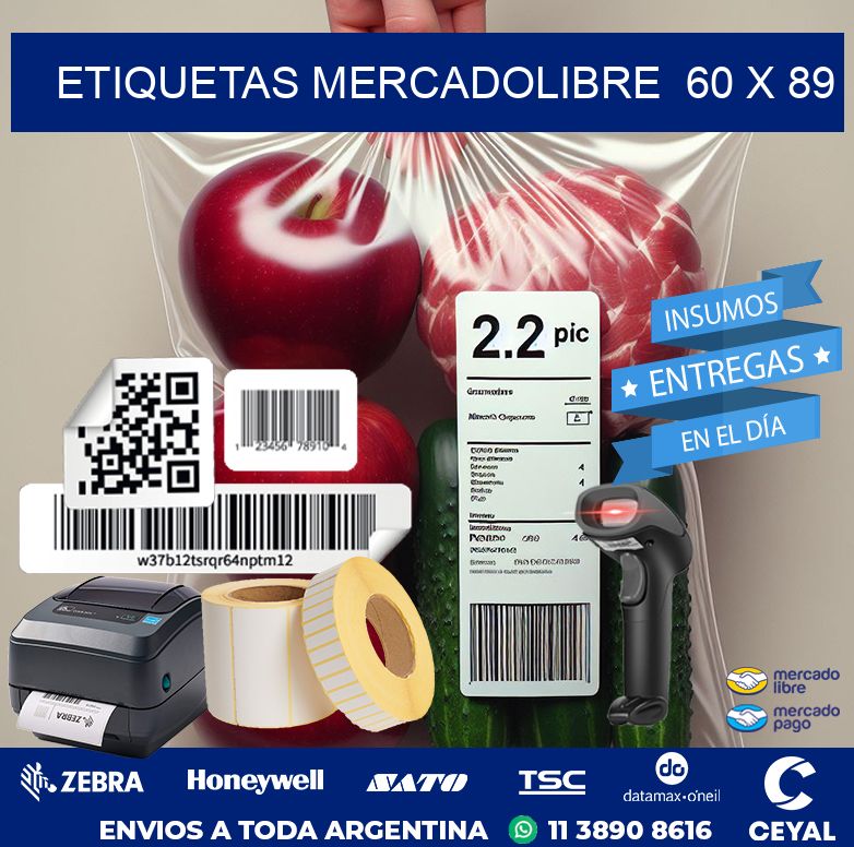 ETIQUETAS MERCADOLIBRE  60 x 89