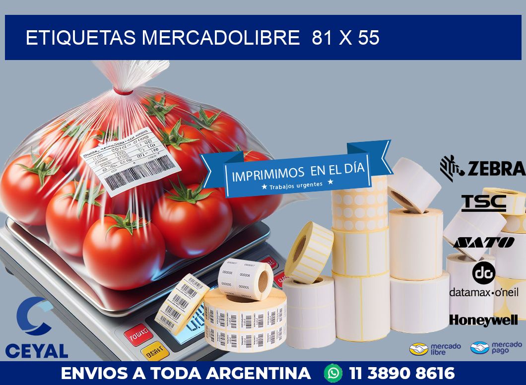ETIQUETAS MERCADOLIBRE  81 x 55