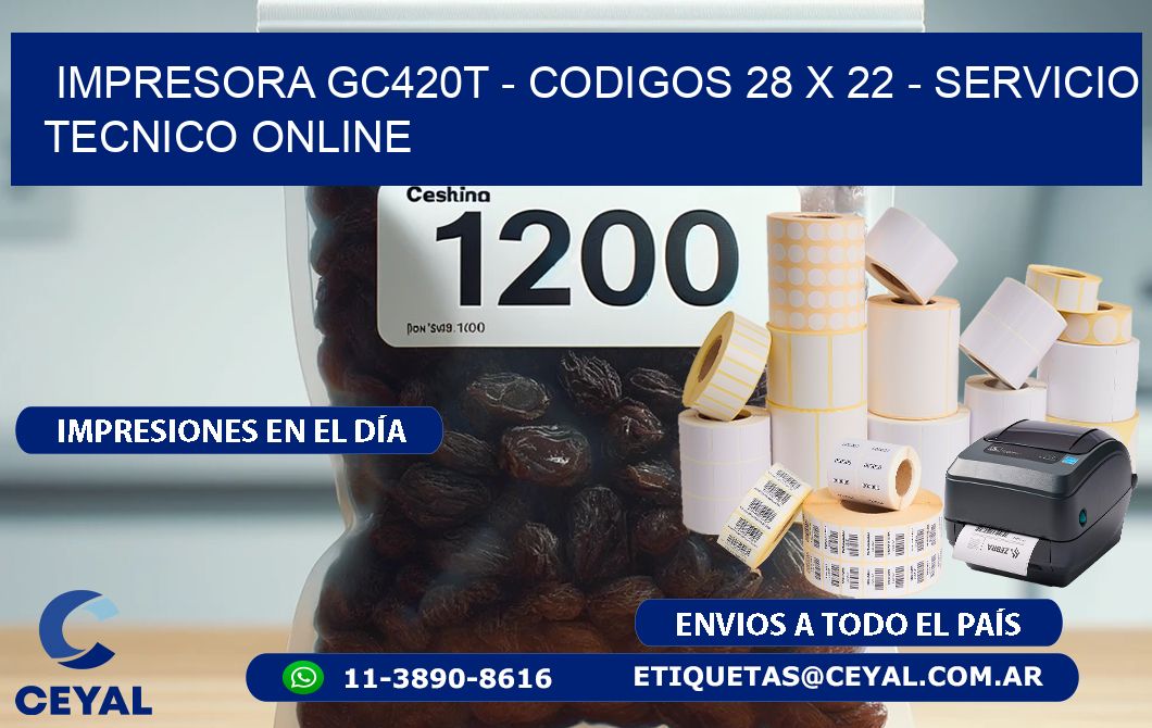 IMPRESORA GC420T – CODIGOS 28 x 22 – SERVICIO TECNICO ONLINE