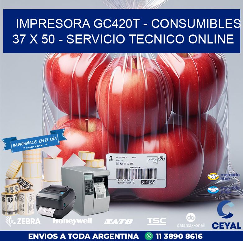IMPRESORA GC420T – CONSUMIBLES 37 x 50 – SERVICIO TECNICO ONLINE
