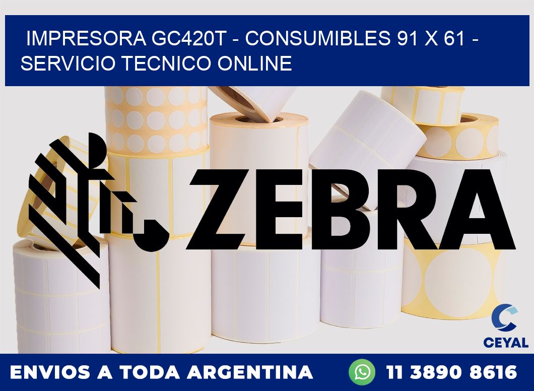 IMPRESORA GC420T - CONSUMIBLES 91 x 61 - SERVICIO TECNICO ONLINE