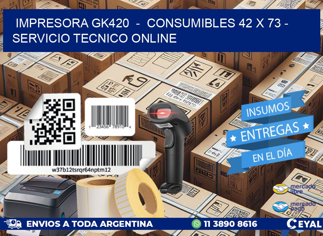 IMPRESORA GK420 - CONSUMIBLES 42 x 73 - SERVICIO TECNICO ONLINE