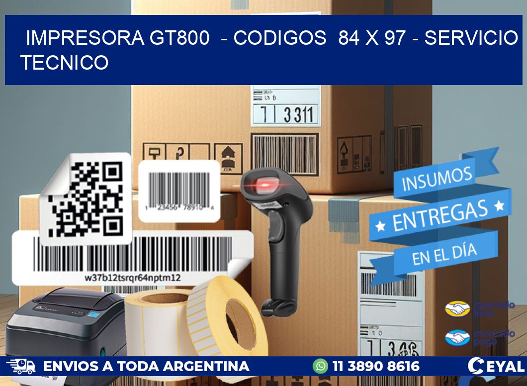 IMPRESORA GT800  - CODIGOS  84 x 97 - SERVICIO TECNICO