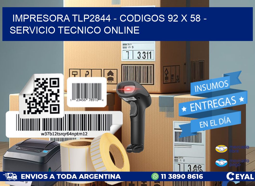 IMPRESORA TLP2844 - CODIGOS 92 x 58 - SERVICIO TECNICO ONLINE
