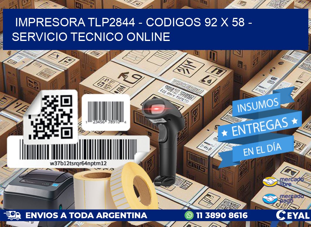 IMPRESORA TLP2844 - CODIGOS 92 x 58 - SERVICIO TECNICO ONLINE