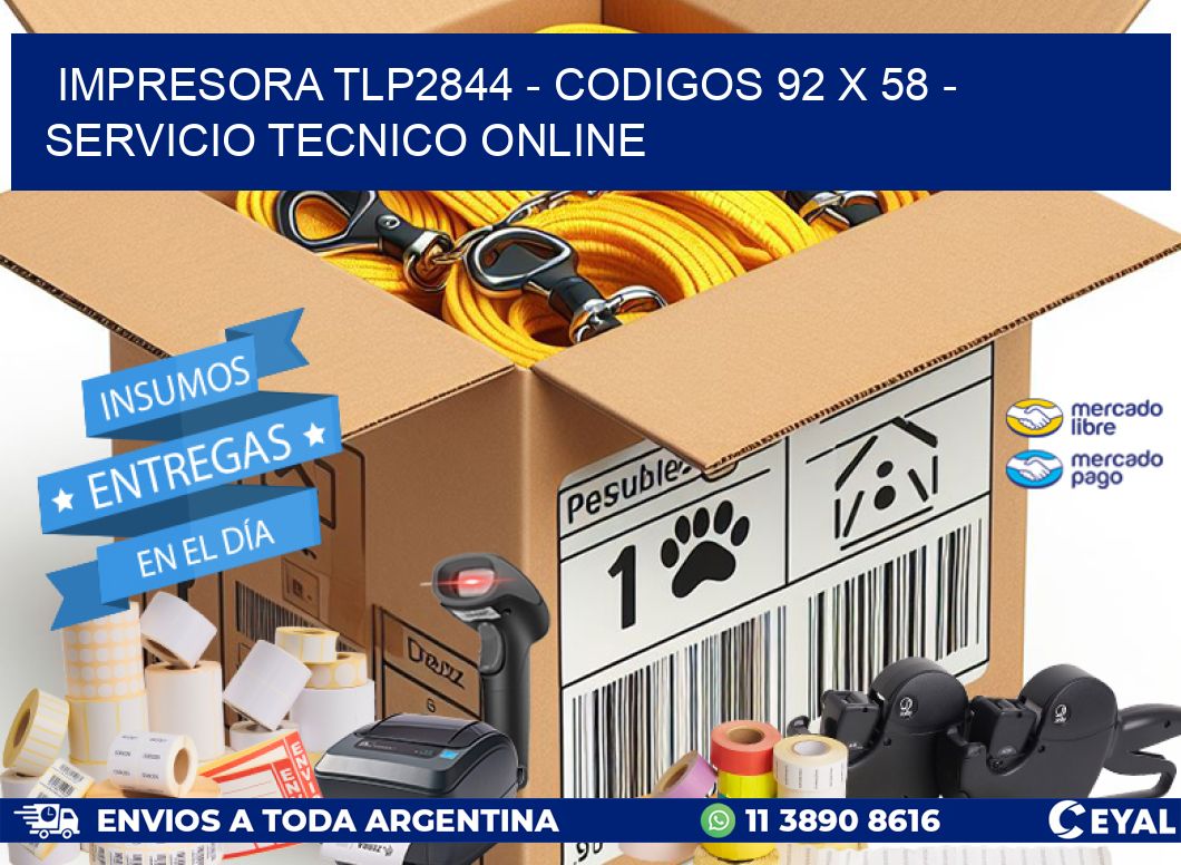 IMPRESORA TLP2844 - CODIGOS 92 x 58 - SERVICIO TECNICO ONLINE