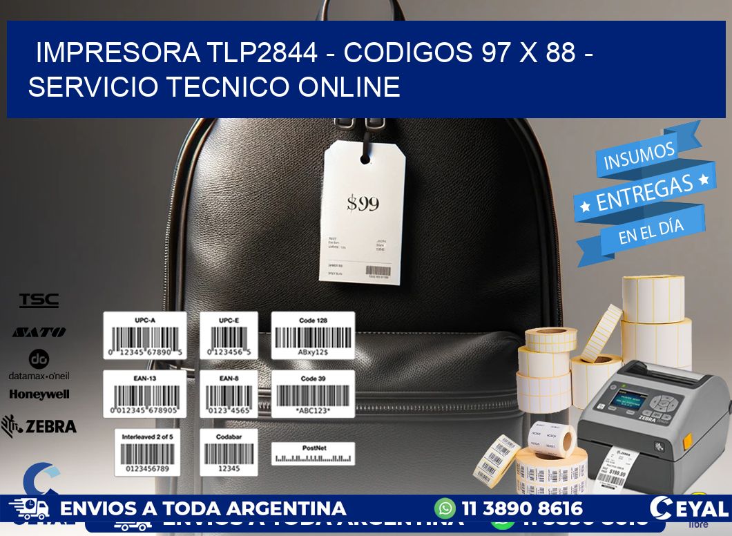 IMPRESORA TLP2844 - CODIGOS 97 x 88 - SERVICIO TECNICO ONLINE