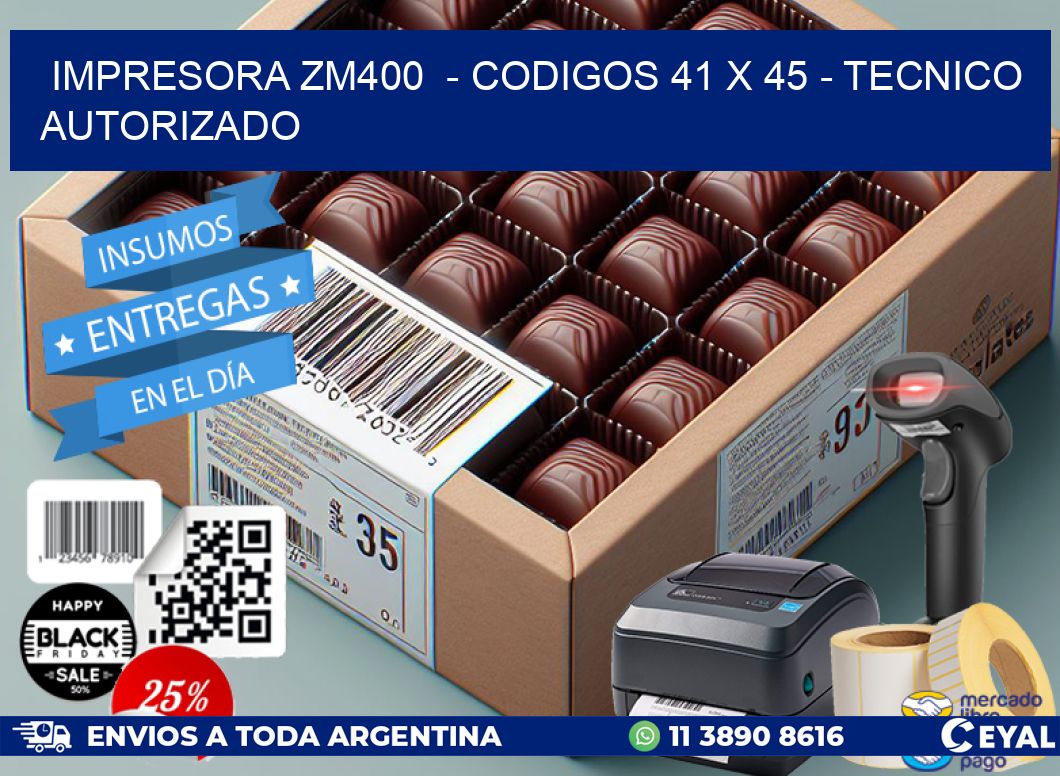 IMPRESORA ZM400  - CODIGOS 41 x 45 - TECNICO AUTORIZADO