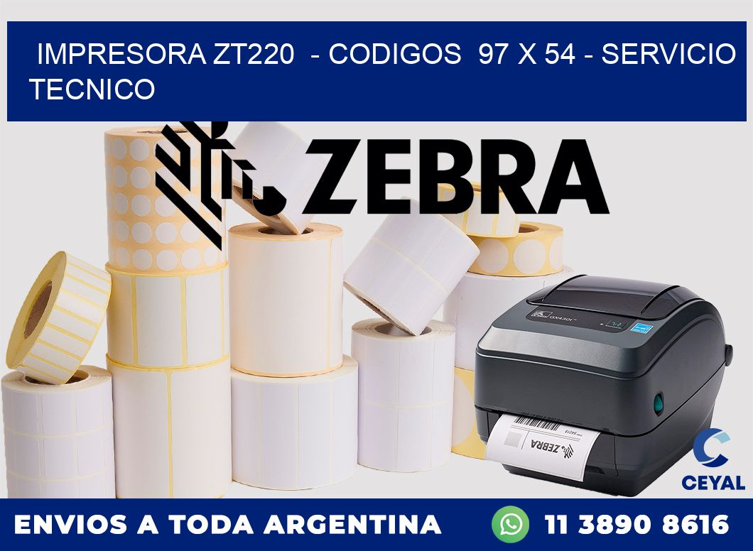 IMPRESORA ZT220  - CODIGOS  97 x 54 - SERVICIO TECNICO