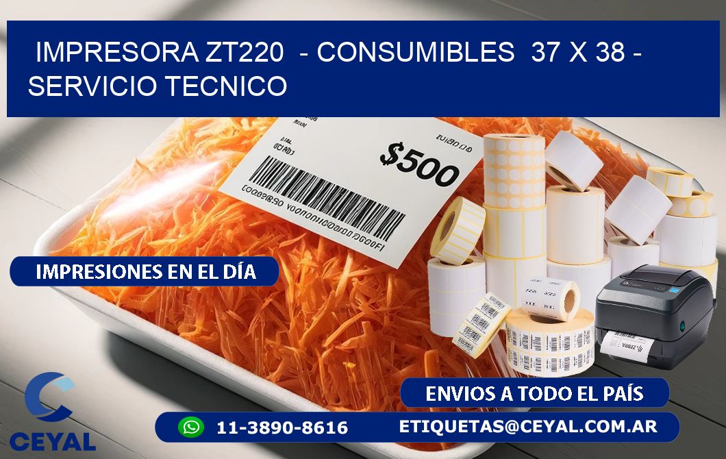IMPRESORA ZT220  - CONSUMIBLES  37 x 38 - SERVICIO TECNICO