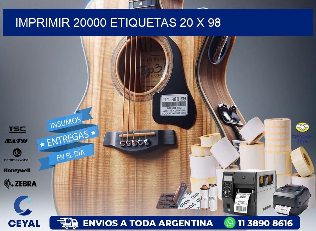 IMPRIMIR 20000 ETIQUETAS 20 x 98