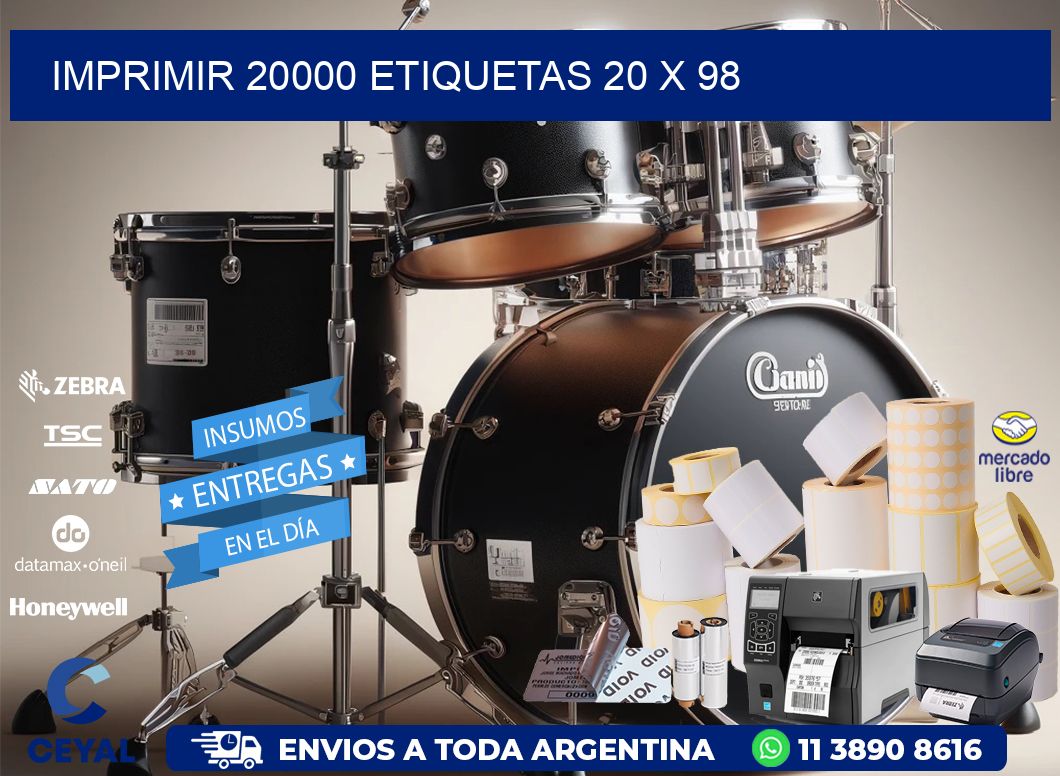 IMPRIMIR 20000 ETIQUETAS 20 x 98