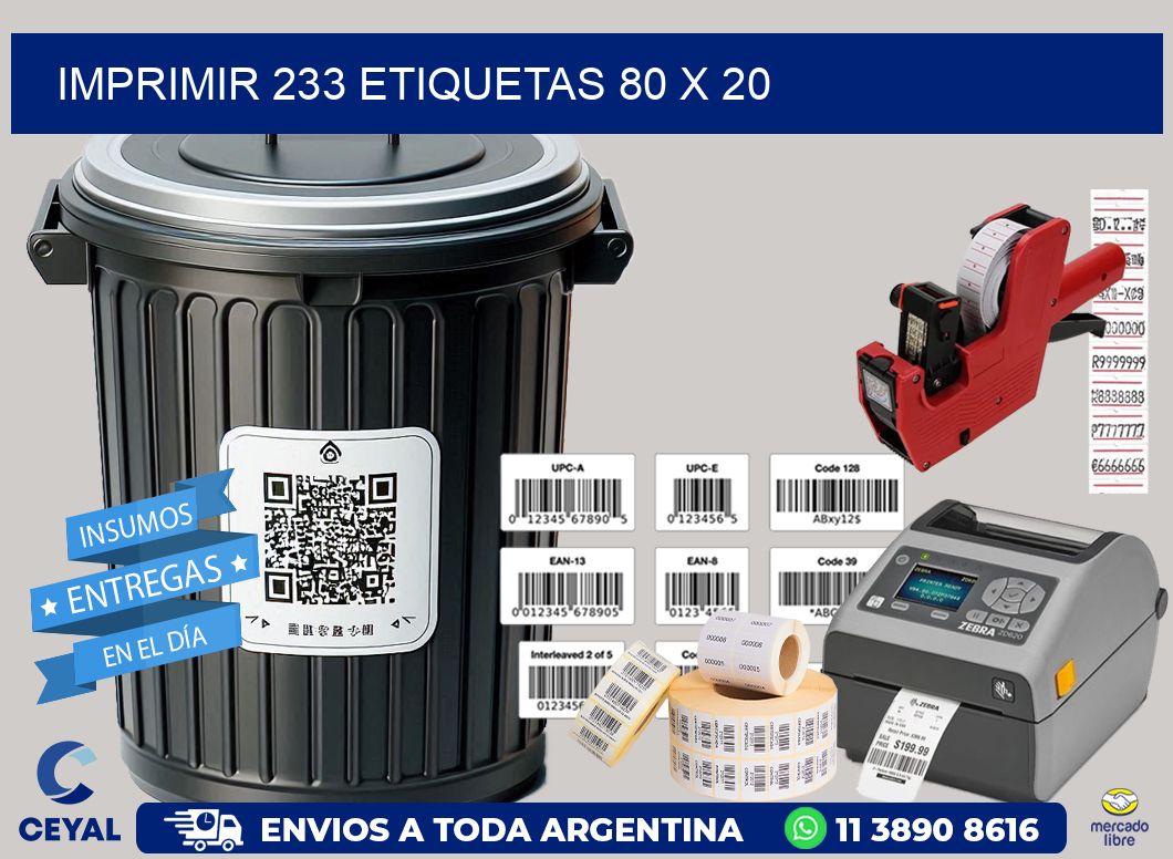 IMPRIMIR 233 ETIQUETAS 80 x 20