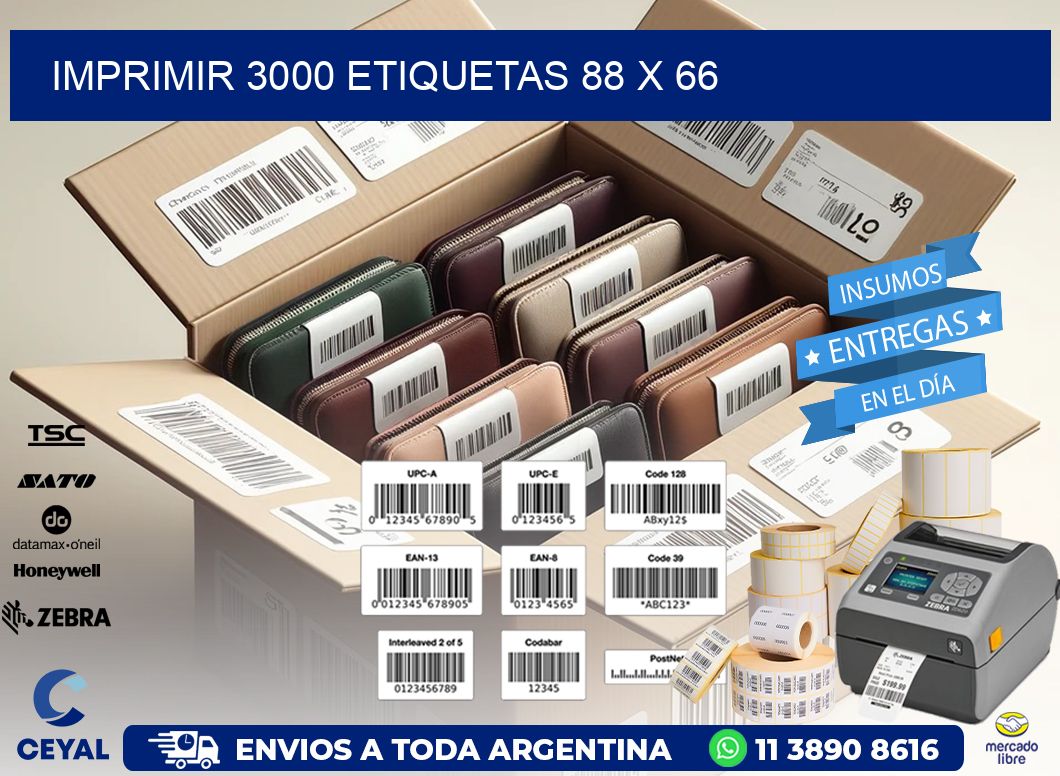 IMPRIMIR 3000 ETIQUETAS 88 x 66