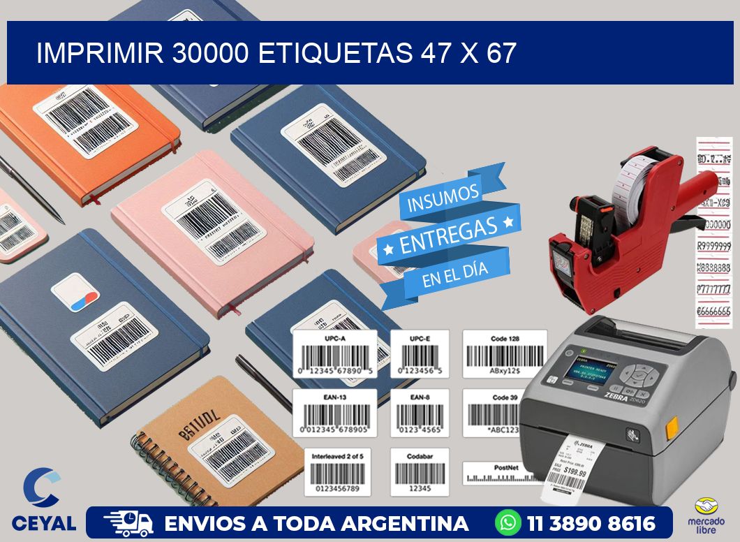 IMPRIMIR 30000 ETIQUETAS 47 x 67