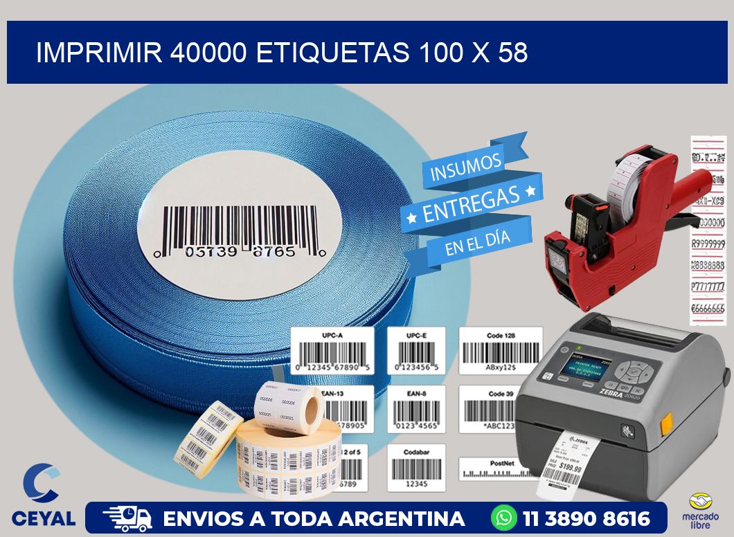 IMPRIMIR 40000 ETIQUETAS 100 x 58