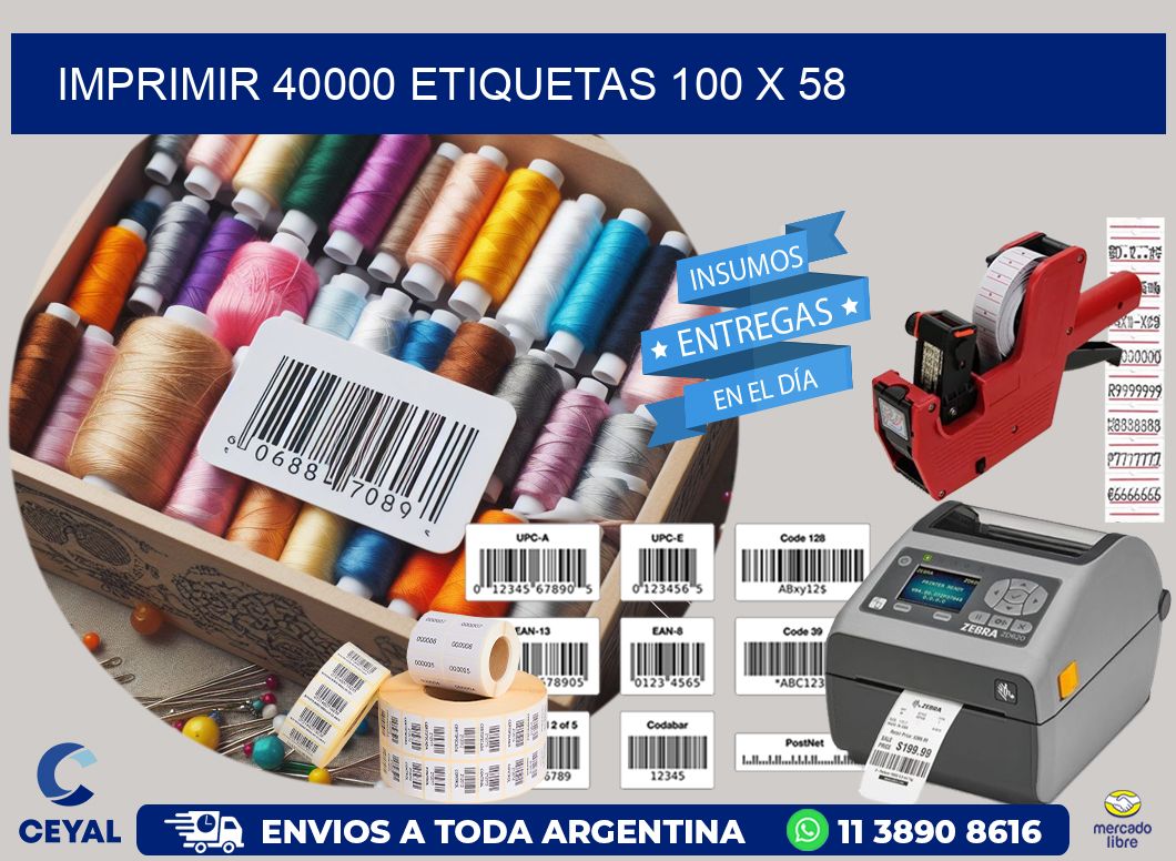 IMPRIMIR 40000 ETIQUETAS 100 x 58