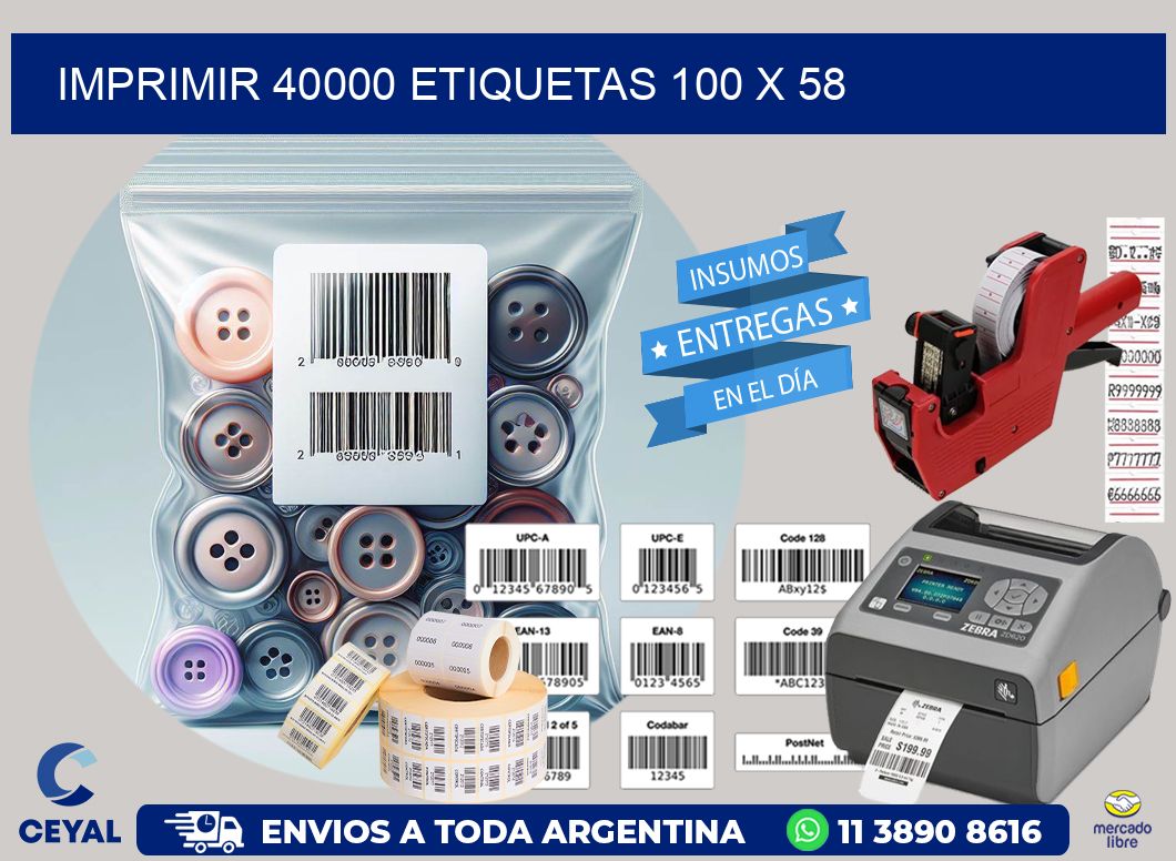 IMPRIMIR 40000 ETIQUETAS 100 x 58