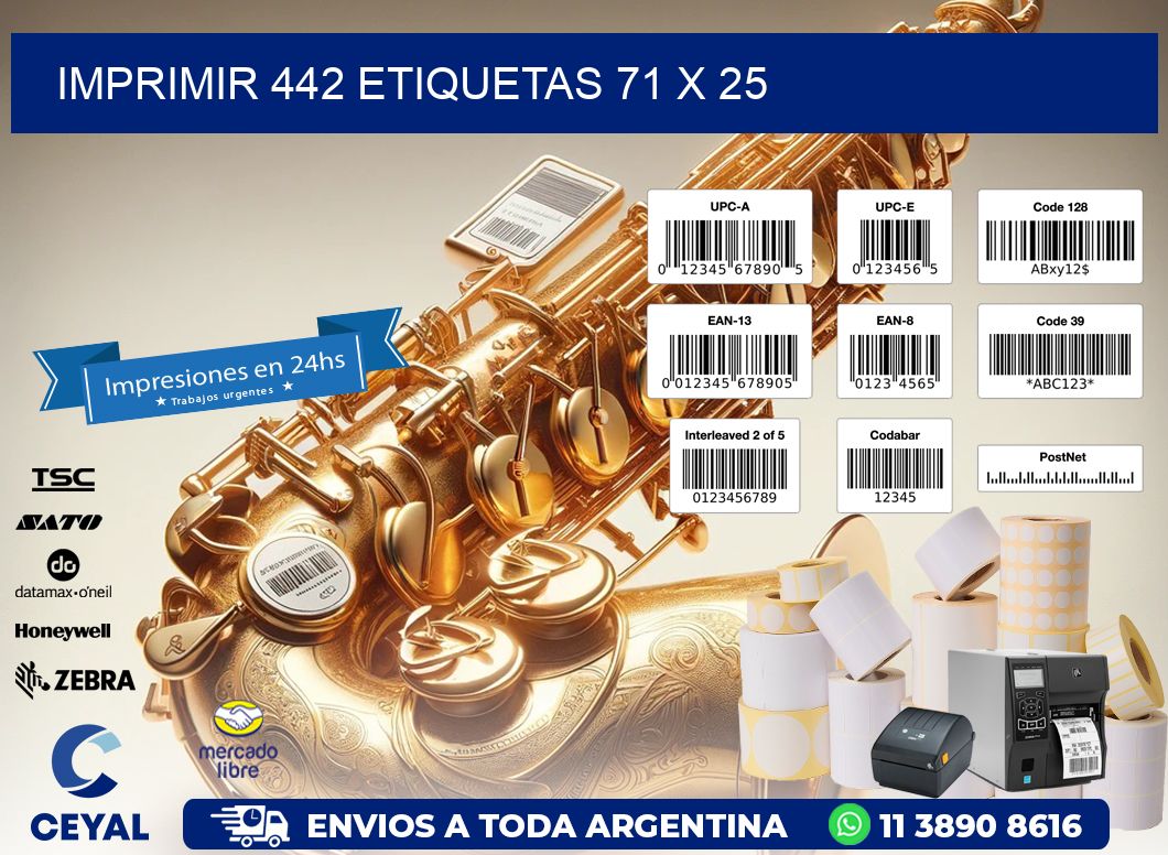 IMPRIMIR 442 ETIQUETAS 71 x 25