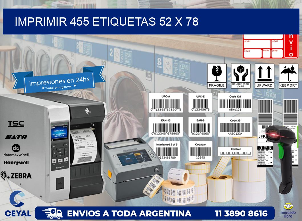 IMPRIMIR 455 ETIQUETAS 52 x 78