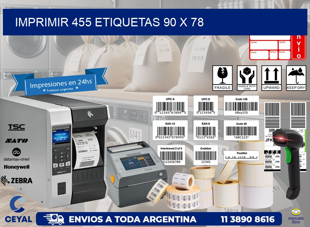 IMPRIMIR 455 ETIQUETAS 90 x 78