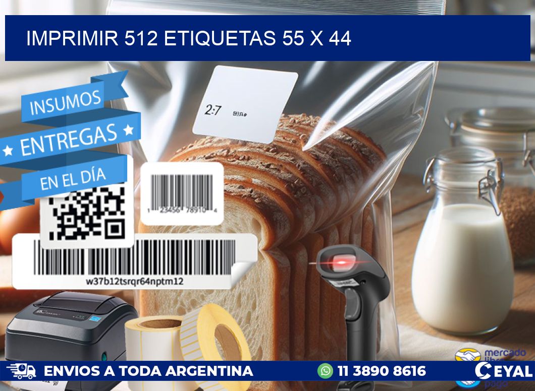 IMPRIMIR 512 ETIQUETAS 55 x 44