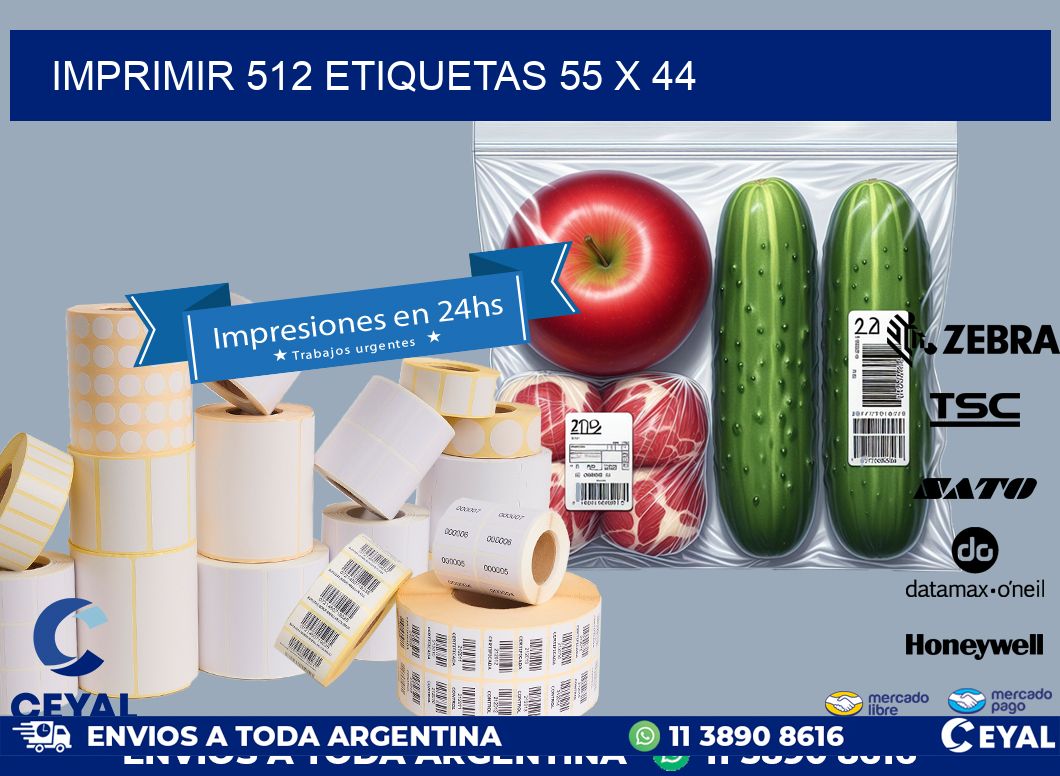 IMPRIMIR 512 ETIQUETAS 55 x 44