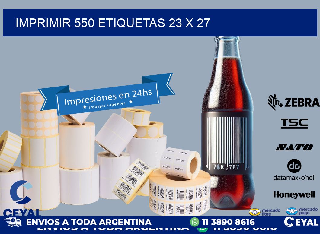 IMPRIMIR 550 ETIQUETAS 23 x 27