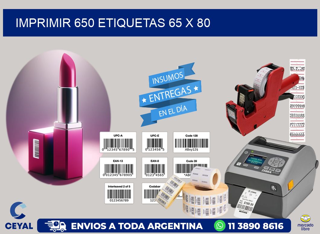IMPRIMIR 650 ETIQUETAS 65 x 80