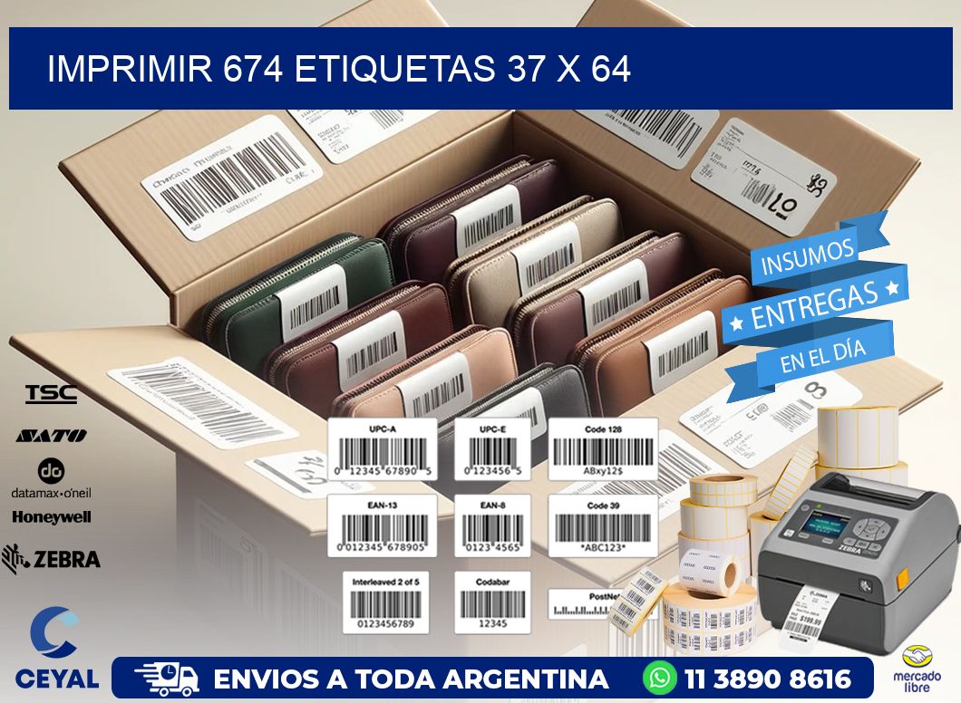 IMPRIMIR 674 ETIQUETAS 37 x 64