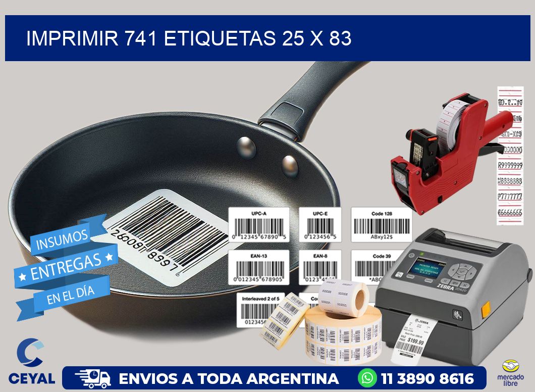 IMPRIMIR 741 ETIQUETAS 25 x 83