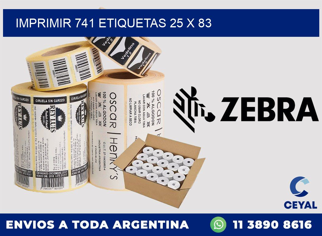 IMPRIMIR 741 ETIQUETAS 25 x 83