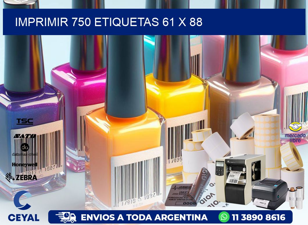 IMPRIMIR 750 ETIQUETAS 61 x 88
