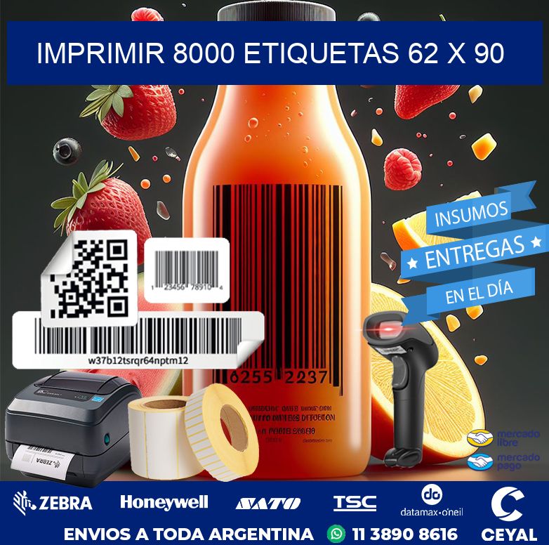 IMPRIMIR 8000 ETIQUETAS 62 x 90