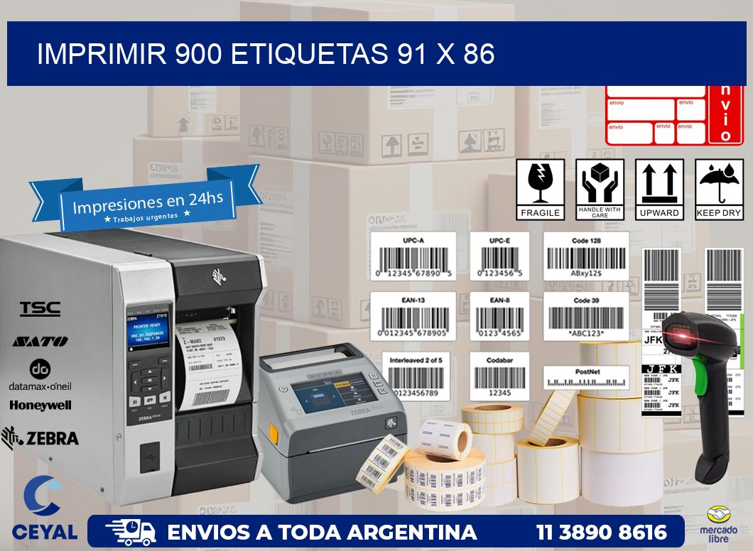 IMPRIMIR 900 ETIQUETAS 91 x 86