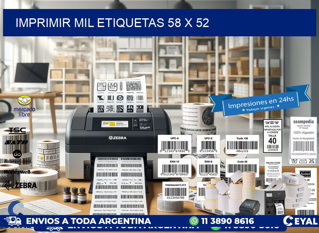 IMPRIMIR MIL ETIQUETAS 58 x 52