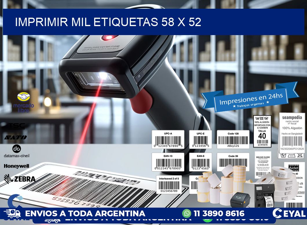 IMPRIMIR MIL ETIQUETAS 58 x 52