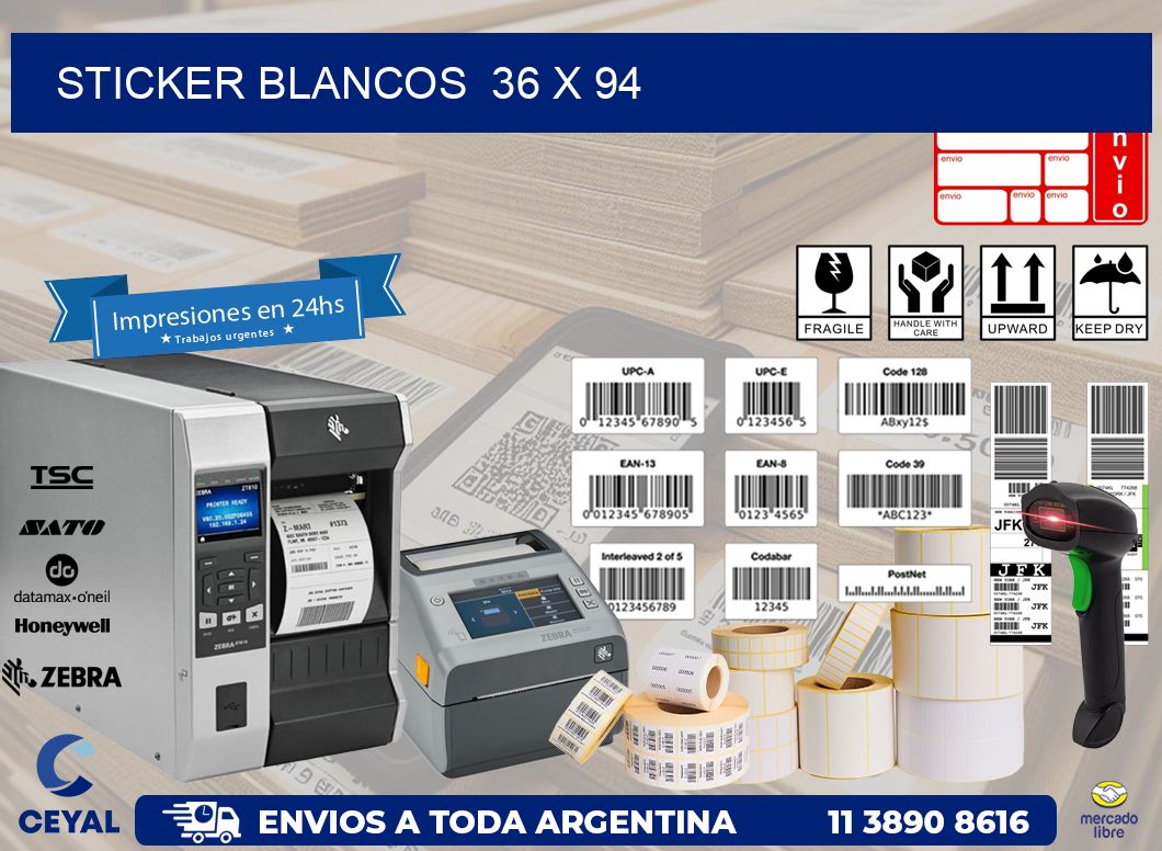STICKER BLANCOS  36 x 94