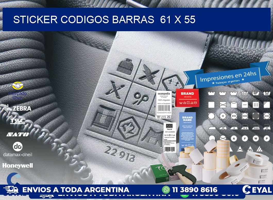 STICKER CODIGOS BARRAS  61 x 55