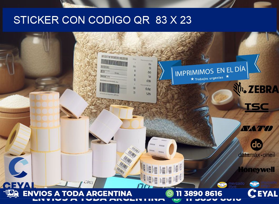 STICKER CON CODIGO QR 83 x 23