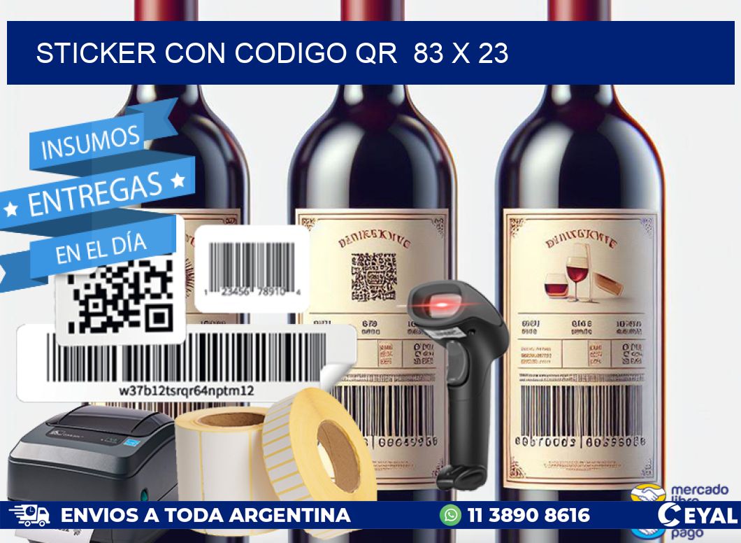 STICKER CON CODIGO QR  83 x 23