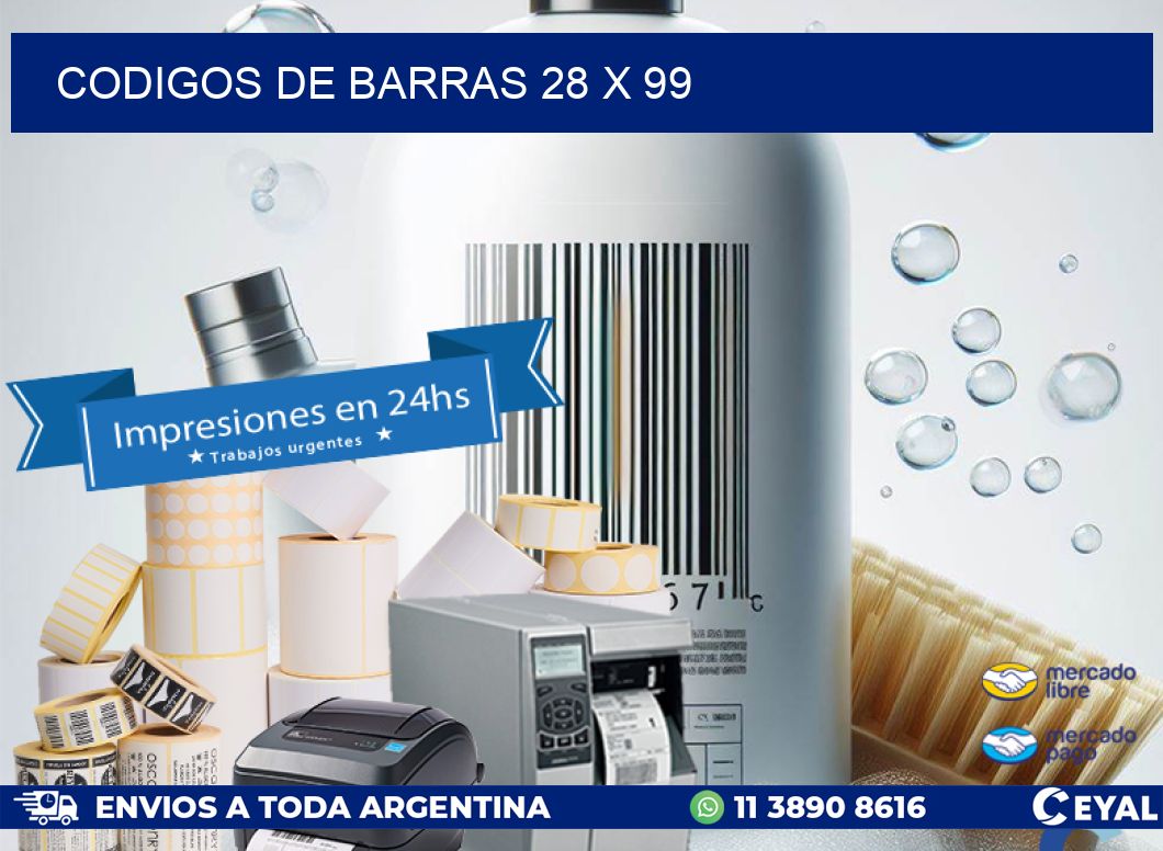 codigos de barras 28 x 99