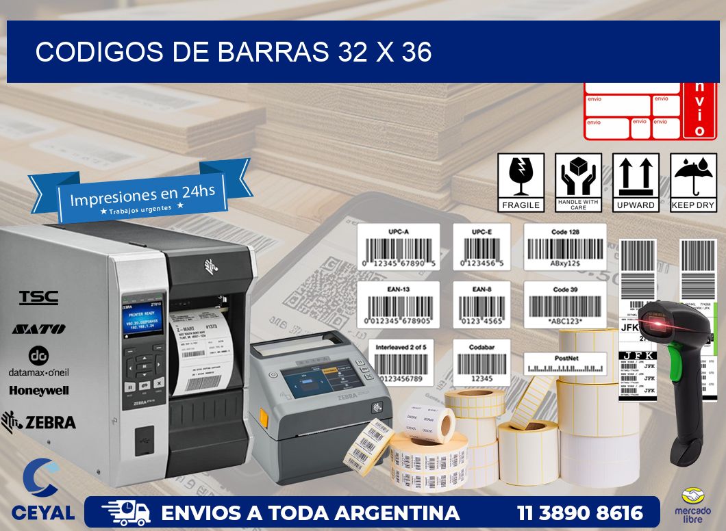 codigos de barras 32 x 36