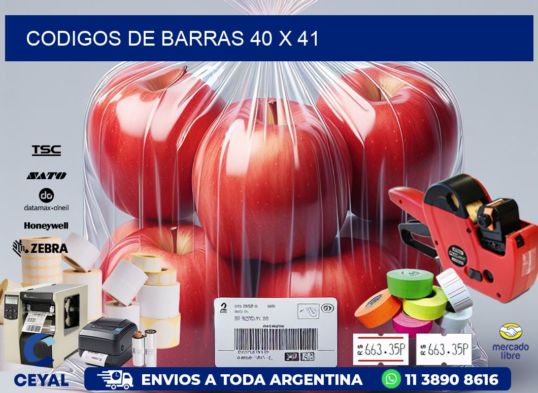 codigos de barras 40 x 41