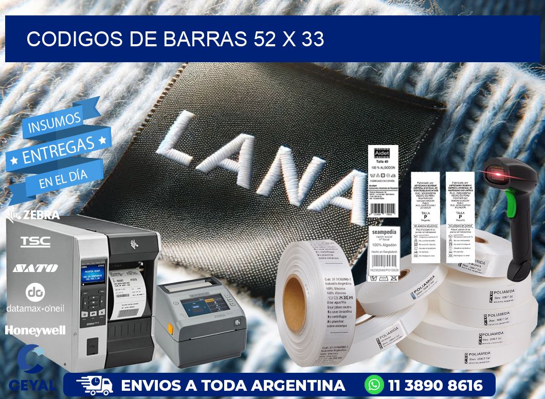 codigos de barras 52 x 33