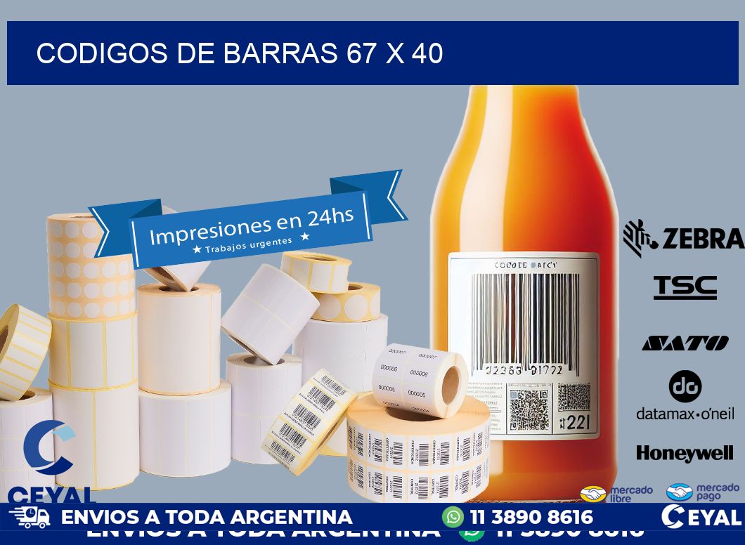 codigos de barras 67 x 40