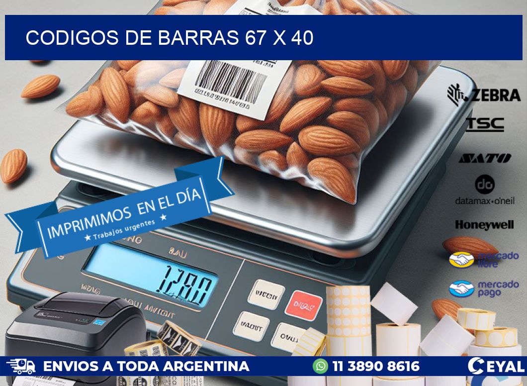 codigos de barras 67 x 40