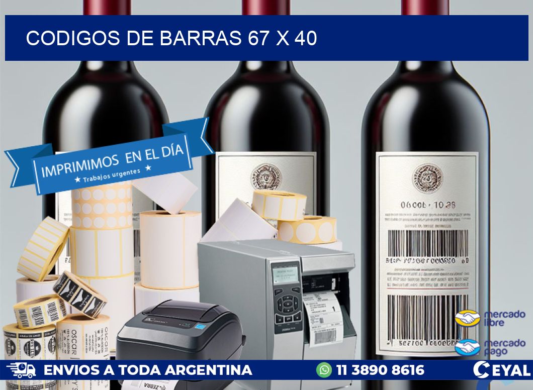 codigos de barras 67 x 40